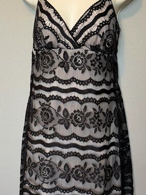 Black Lace Overlay Semi Formal Women’s Dress